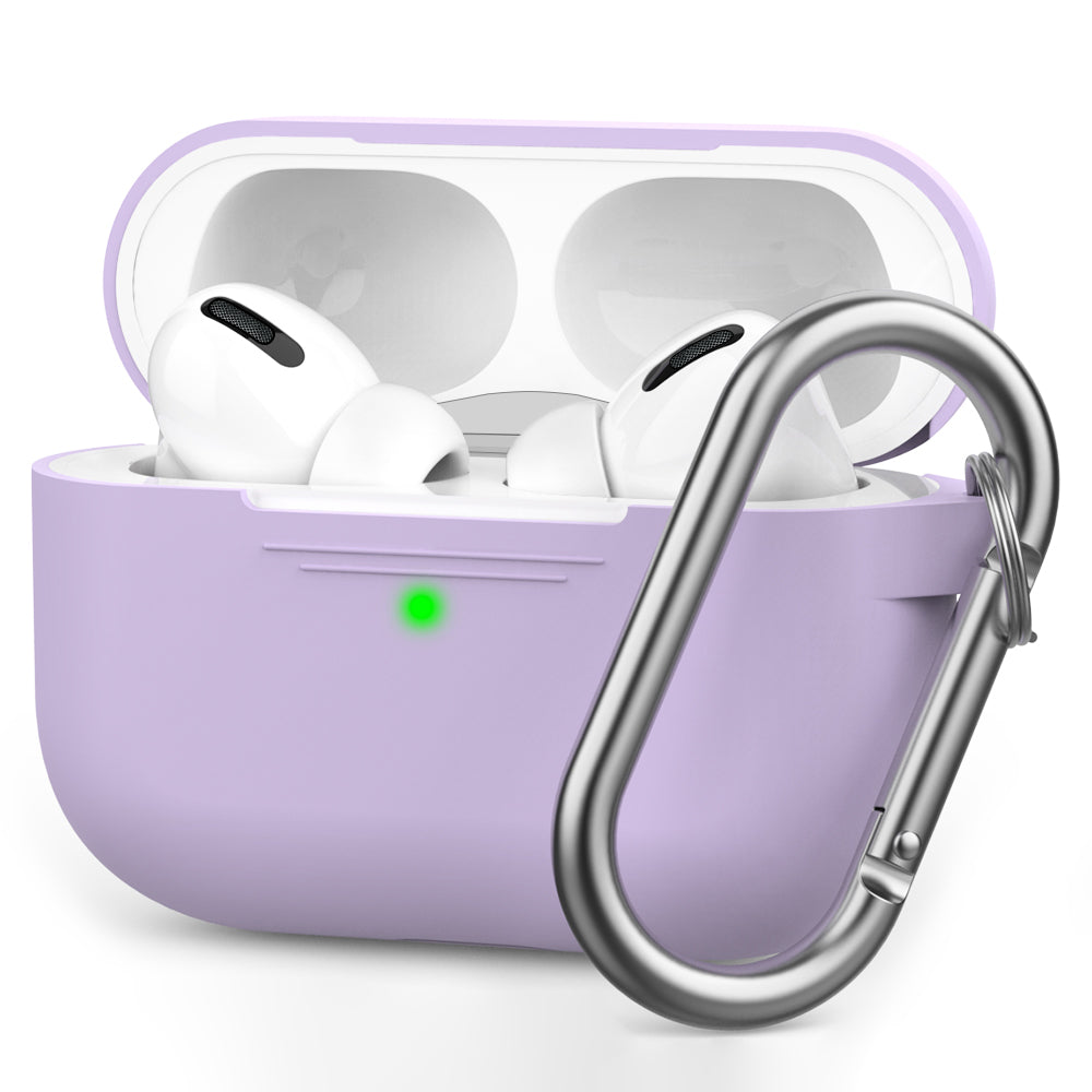 AHASTYLE PT-P1 Earphone Silicone Case for Apple AirPods Pro Earbud Charging Box Full Protection Cover with Carabiner AHASTYLE PT-P1 Earphone Silicone Case for Apple AirPods Pro Earbud Charging Box Full Protection Cover with Carabiner
